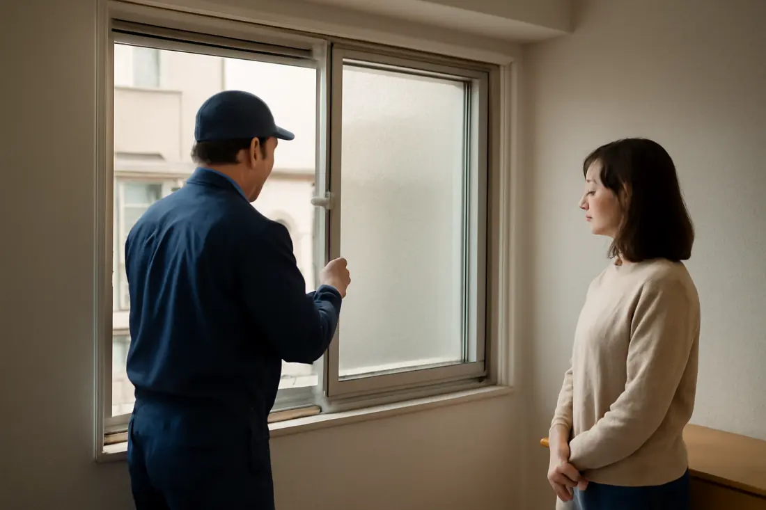 유리 교체 / 강화유리 시공 작업 이미지