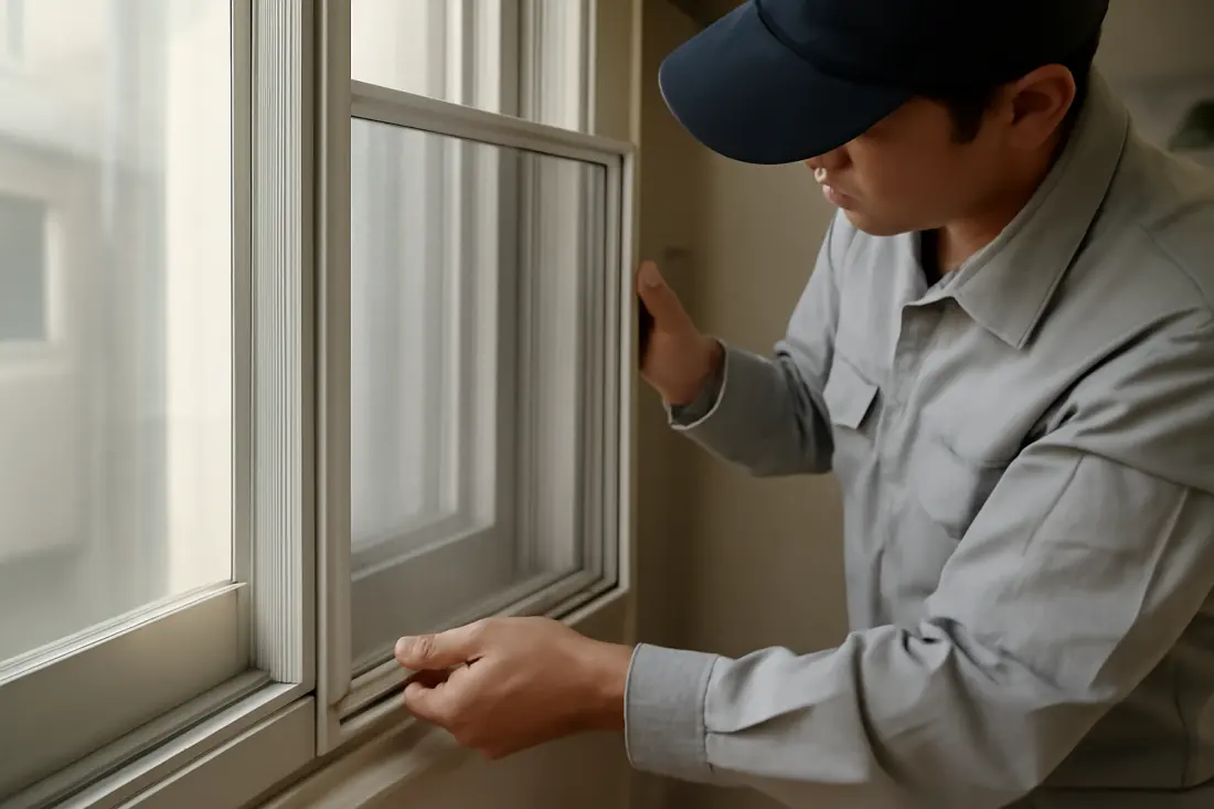 미세 방충망 교체 작업 이미지