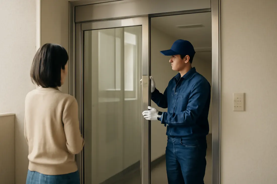 상가 / 빌라 자동문 수리 작업 이미지
