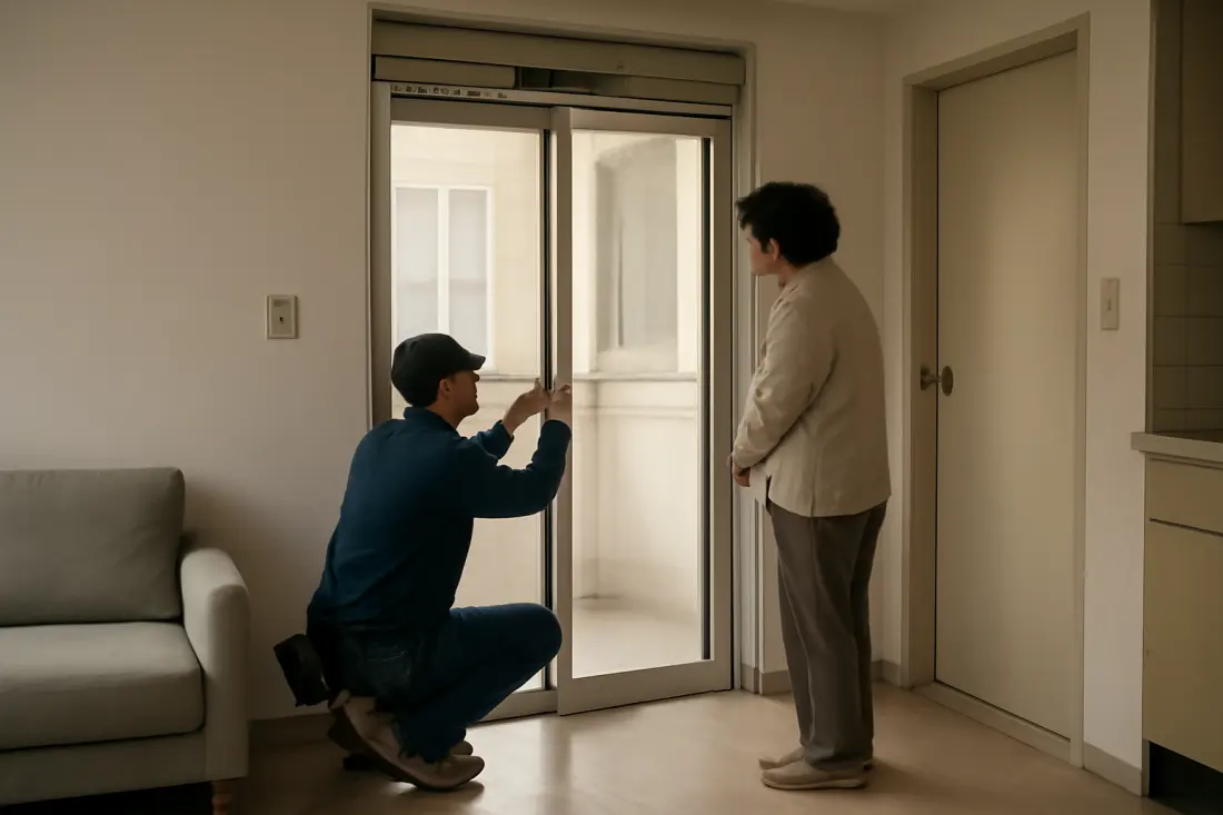 상가 / 빌라 자동문 수리 작업 이미지