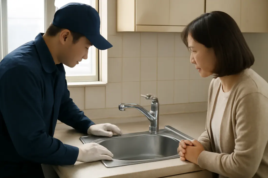수전 / 배관 부속 교체 작업 이미지