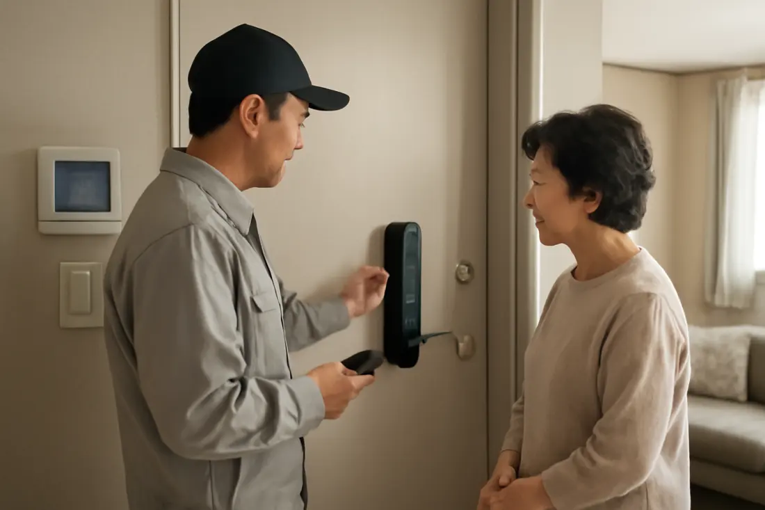 디지털도어락 스마트홈 연동 작업 이미지
